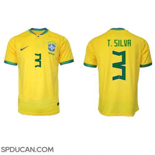 Muški Nogometni Dres Brazil Thiago Silva #3 Domaci SP 2022 Kratak Rukav